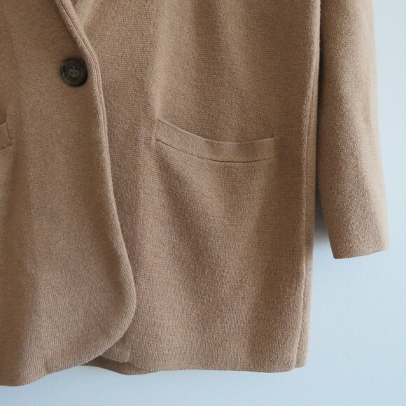 J. CREW Cecile Relaxed Knit Sweater Blazer One-Button in Camel Preppy Size XXS - Picture 10 of 14